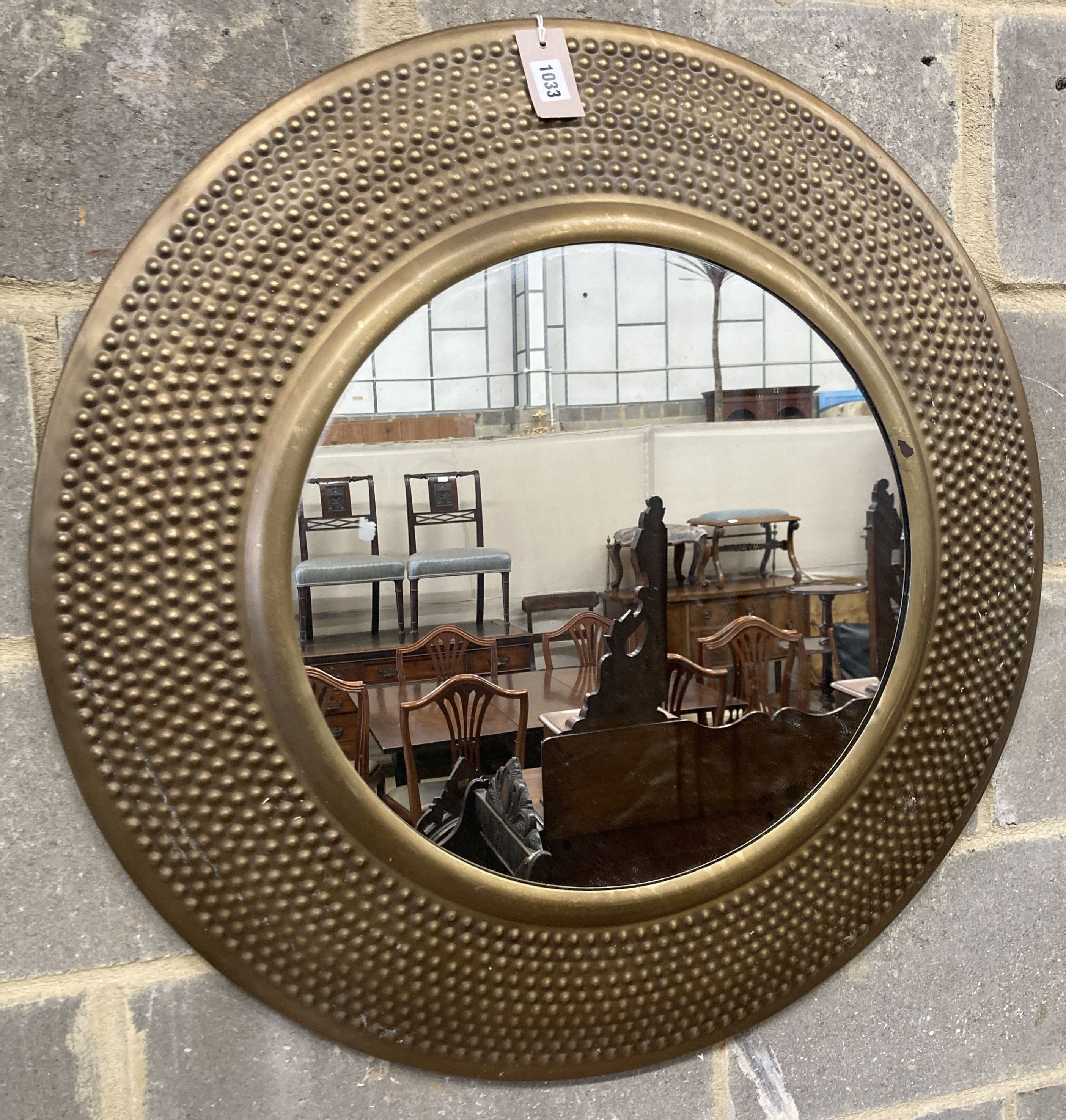 A modern contemporary circular wall mirror, diameter 80cm